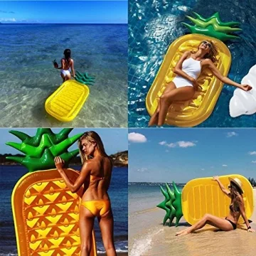 Jasonwell Giant 76" Pineapple Pool Party Float Raft Summer Beach Swimming Pool Inflatable Floatie Lounge Pool Lounger Party Water Toys Pool Raft for Kids Adults