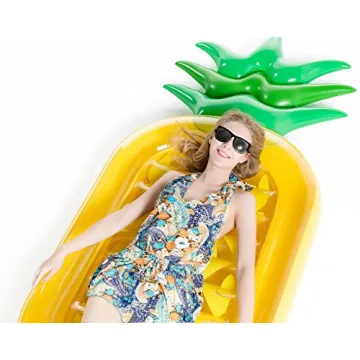 Jasonwell Giant 76" Pineapple Pool Party Float Raft Summer Beach Swimming Pool Inflatable Floatie Lounge Pool Lounger Party Water Toys Pool Raft for Kids Adults