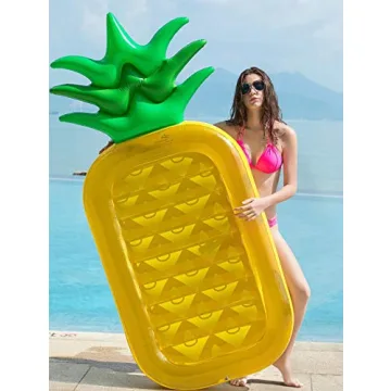 Jasonwell Giant 76" Pineapple Pool Party Float Raft Summer Beach Swimming Pool Inflatable Floatie Lounge Pool Lounger Party Water Toys Pool Raft for Kids Adults