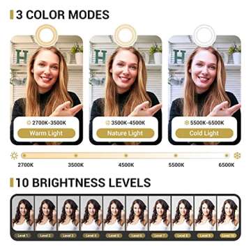 TONOR 12" Large Ring Light with Stand and Phone Holder，LED Selfie Ring Light with Tripod Stand for Phone, Dimmable Circle Ligh with Bluetooth Remote for Tiktok/YouTube/Makeup/Photography/Vlog TRL-20