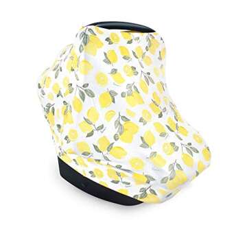 Hudson Baby Unisex Baby Multi-use Car Seat Canopy, Lemons, One Size