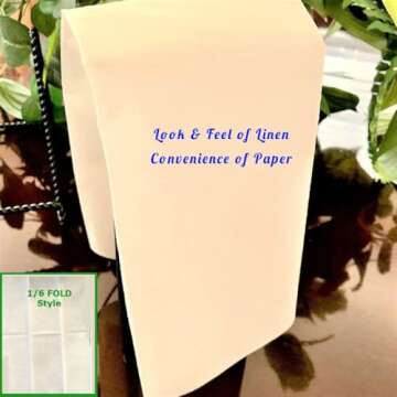 Linen Feel Disposable Guest Hand Towels - Luxury Single Use Dinner Napkins - Dual Purpose, Soft, Absorbent & Lint Free - Ideal For Bathroom, Kitchen, Dining Table, Parties, Weddings & Events (200 Ct)