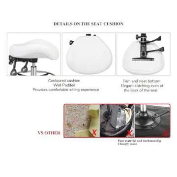 Kaleurrier Adjustable Drafting Stool with Backrest & Foot Rest