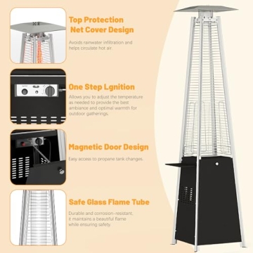 FOOWIN 48K BTU Patio Heater with Table Outdoor Comfort