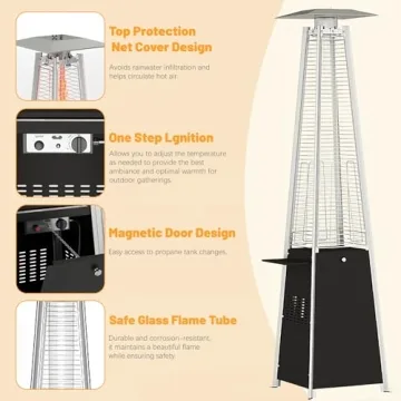 FOOWIN 48K BTU Patio Heater with Table Outdoor Comfort
