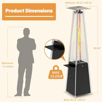 FOOWIN 48K BTU Patio Heater with Table Outdoor Comfort