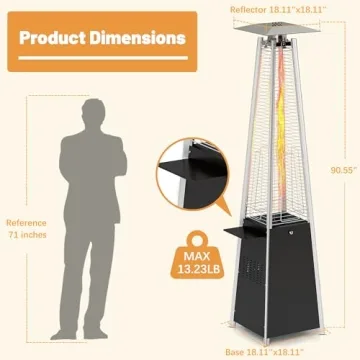 FOOWIN 48K BTU Patio Heater with Table Outdoor Comfort