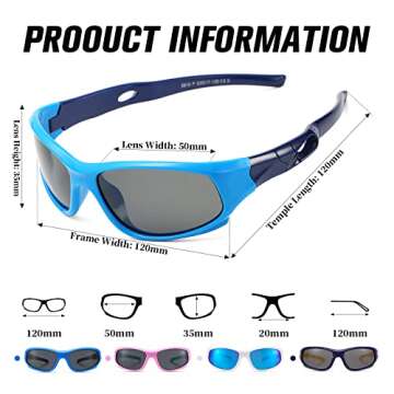 Polarized Kids Sunglasses for Ages 3-10 - AZorb