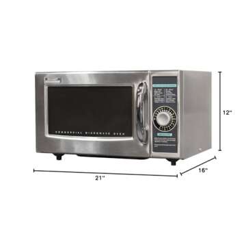 Sharp R-21LCFS Medium-Duty Commercial Microwave Oven with Dial Timer, Stainless Steel, 1000-Watts, 120-Volts, One Size