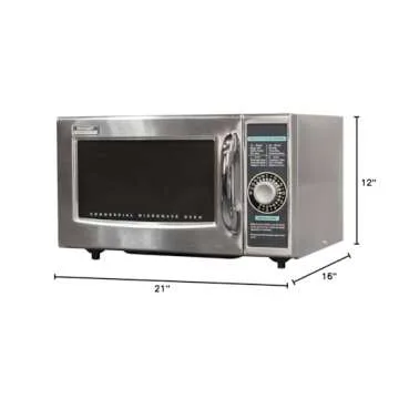 Sharp R-21LCFS Medium-Duty Commercial Microwave Oven with Dial Timer, Stainless Steel, 1000-Watts, 120-Volts, One Size