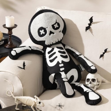 Phantoscope Skeleton Shaped Throw Pillow for Halloween