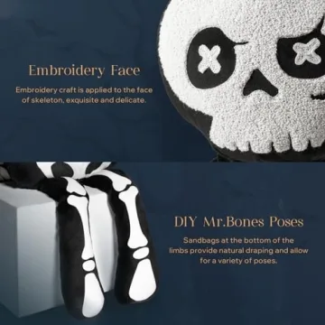 Phantoscope Skeleton Shaped Throw Pillow for Halloween