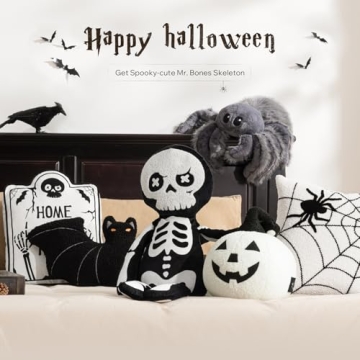 Phantoscope Skeleton Shaped Throw Pillow for Halloween