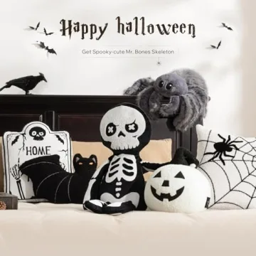 Phantoscope Skeleton Shaped Throw Pillow for Halloween