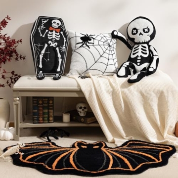 Phantoscope Skeleton Shaped Throw Pillow for Halloween