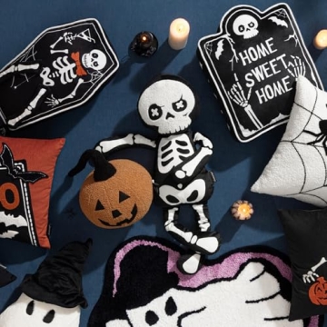 Phantoscope Skeleton Shaped Throw Pillow for Halloween