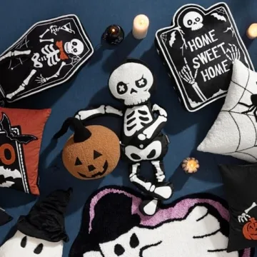 Phantoscope Skeleton Shaped Throw Pillow for Halloween