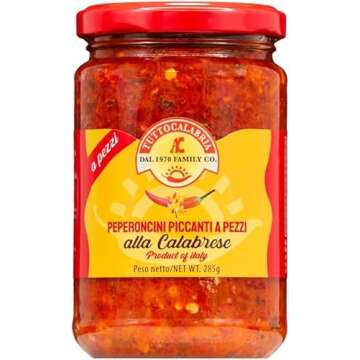 Crushed Calabrian Chili Pepper, Paste/Spread/Sauce, Hot, Savory, Delicious, TuttoCalabria,10 oz, (285g)
