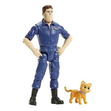 Mattel Disney and Pixar Lightyear Jumpsuit Buzz Lightyear Action Figure, 12 Points of Articulation & Robot Cat Sox, 5-in Scale