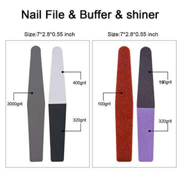 Gel Polish Remover Wraps INFILILA Gel Nail Remover Wraps 200pcs with 1pcs Cuticle Pusher,1pcs Triangle Cuticle Peeler,2pcs Nail File Buffer & Shiner for Removing Nail Polish at Salon or Home