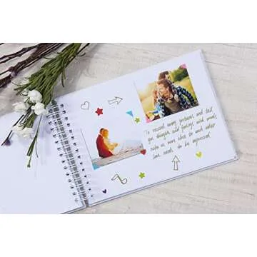 potricher 12.2 x 8.5 Inch Large DIY Scrapbook Photo Album 80 Pages Thick Kraft Paper Scrap Book Albu...