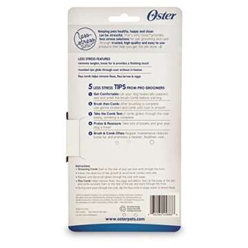 Oster Tug-Free Tools Dog Comb Set with Dog Grooming Comb and Flea Comb (078279-007-000)