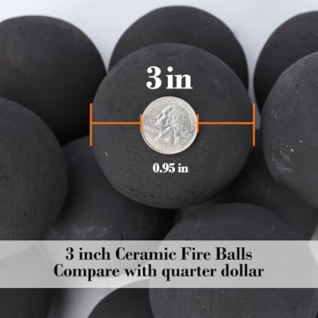 GRISUN Ceramic Fire Balls Set for Fireplaces & Pits
