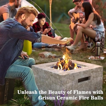 GRISUN Ceramic Fire Balls Set for Fireplaces & Pits