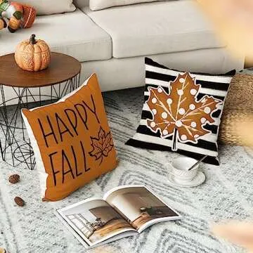 AVOIN Fall Throw Pillow Covers Set of 4, 18x18 inch