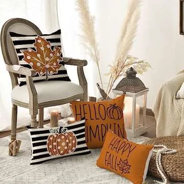 AVOIN Fall Throw Pillow Covers Set of 4, 18x18 inch