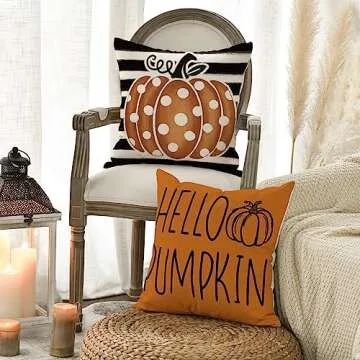 AVOIN Fall Throw Pillow Covers Set of 4, 18x18 inch