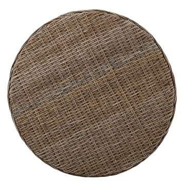 Wicker Round Coffee Table Woven Natural Rattan Palm Sturdy