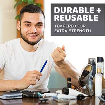 Glass Nail Files for Acrylic Nails, Crystal Nail File with Case Handcrafted in The Czech Republic - Premium Beauty Nail Filer by Bona Fide Beauty