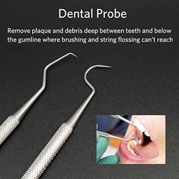 Professional Dental Tools, Langsum Stainless Steel Teeth Cleaning Tools for Dentist, Personal Using,...