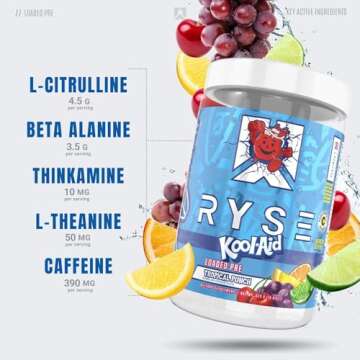 Ryse Loaded Pre Workout Powder Supplement for Men & Women | Pumps, Energy, Focus | Beta Alanine + Citrulline | 325mg Caffeine | 30 Servings (Tropical Punch)