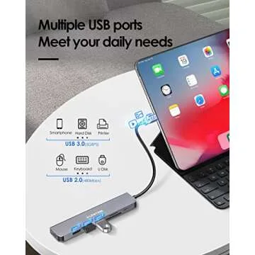 LENTION USB C Hub with 100W Charging, 4K HDMI, Dual Card Reader, USB 3.0 & 2.0 Compatible MacBook Pro, New Mac Air/Surface, Chromebook, More, Stable Driver Adapter (CB-CE18, Space Gray)
