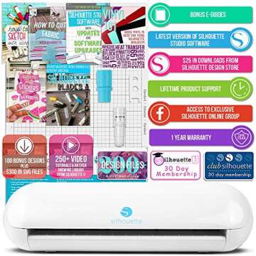 Silhouette Portrait 3 with 26 Oracal 651 Vinyl Sheets, Guides, Sketch Pens, and More