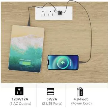 Stylish Rattan Nightstand Set with Charging Station