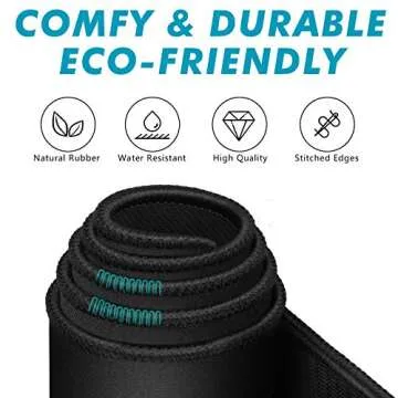 TONOS Mouse Pad 3 Packs, Basic Black Mouse Pad for Desk 11 x 8 3/4 x 1/8 in with Urtra-Smooth Surface, Stitched Edges and Non-Slip Rubber Base. Computer Mouse Pads for Laptop & PC, Gaming & Working.