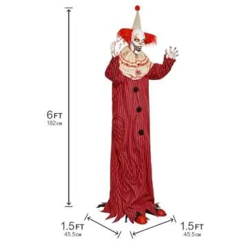 Haunting Animatronic Clown Outdoor Decor - 72 Inches