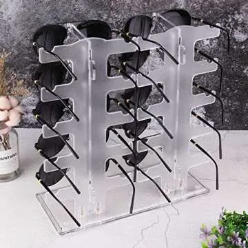 Lamoutor Transparent Sunglasses Rack Holder for 10 Pairs