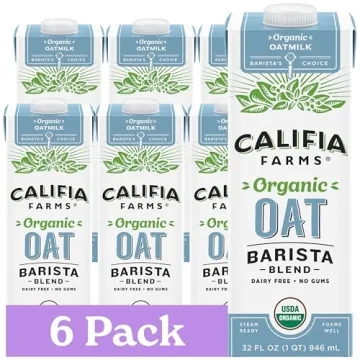 Califia Farms Organic Oat Barista Blend - The Best Dairy-Free Milk for Lattes and More 32 oz (Pack o...