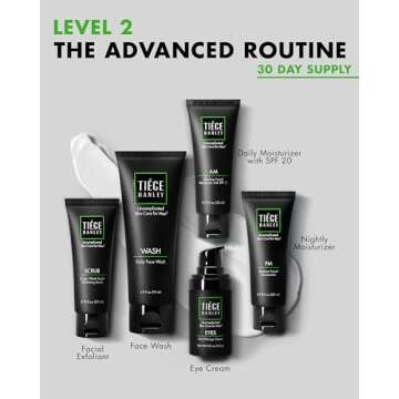 Tiege Hanley Mens Skin Care Set, Advanced Skin Care Routine for Men (System Level 2) - Face Wash Kit...