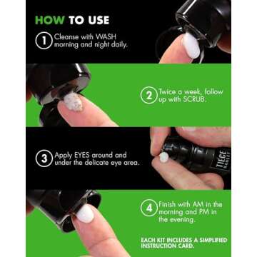 Tiege Hanley Mens Skin Care Set, Advanced Skin Care Routine for Men (System Level 2) - Face Wash Kit for Fines Lines - Men's Skincare Set Includes Face Wash, Facial Scrub, Moisturizer, & Eye Cream