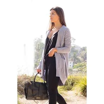 Soft Knit Open Front Cardigan Sweater with Pockets