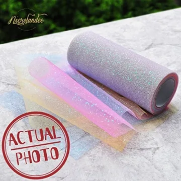 NICORLANDEE Rainbow Glitter Tulle Rolls for Crafting and Décor