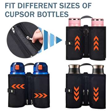 Luggage Cup Holder,Luggage Travel Cup Holder Free Hand Drink Caddy,Universal Portable Suitcase Cup Holder,Fits Roll on Suitcase Handles,Luggage Cup Caddy Gifts for Travelers Flight Attendants (Black)