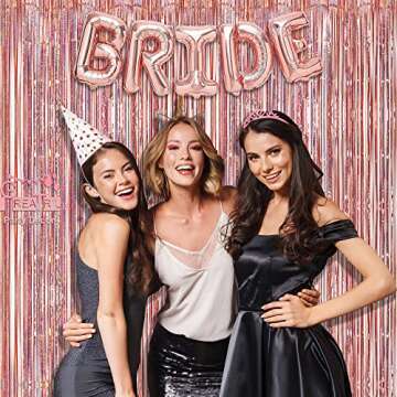 Rose Gold Tinsel Curtain - Glamorous Party Backdrop