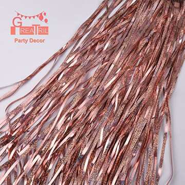 Rose Gold Tinsel Curtain - Glamorous Party Backdrop