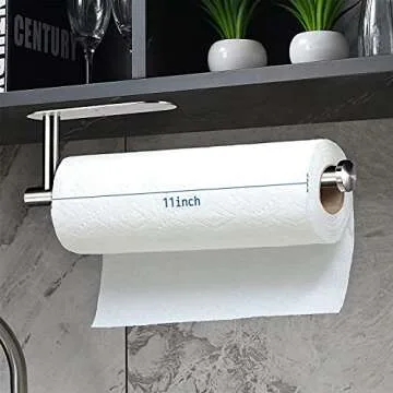 Gewtur Paper Towel Holder Under Cabinet - Modern Stainless Steel Design for Kitchen